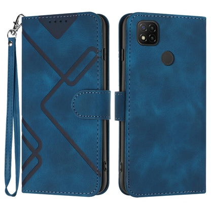 For Xiaomi Redmi 9C/9C NFC/Poco C3 Line Pattern Skin Feel Leather Phone Case(Royal Blue) - Xiaomi Cases by PMC Jewellery | Online Shopping South Africa | PMC Jewellery | Buy Now Pay Later Mobicred