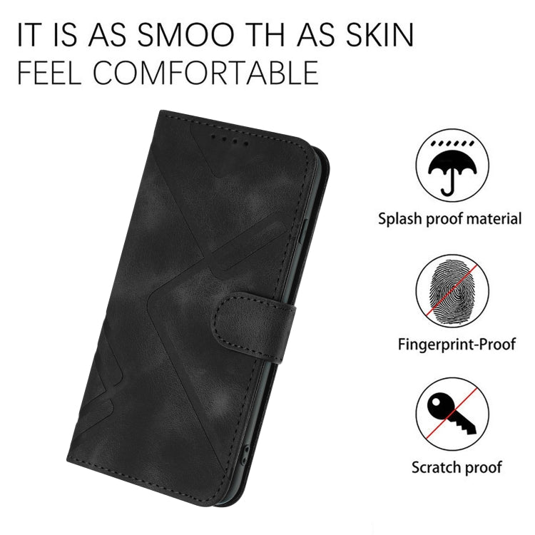 For Xiaomi Redmi Note 12 Pro 4G/5G Global Line Pattern Skin Feel Leather Phone Case(Black) - Xiaomi Cases by PMC Jewellery | Online Shopping South Africa | PMC Jewellery | Buy Now Pay Later Mobicred