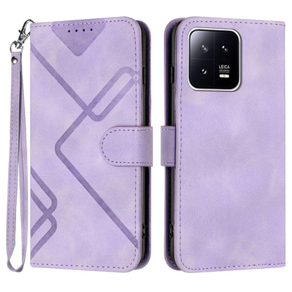 For Xiaomi 13 Pro Line Pattern Skin Feel Leather Phone Case(Light Purple) - 13 Pro Cases by PMC Jewellery | Online Shopping South Africa | PMC Jewellery | Buy Now Pay Later Mobicred