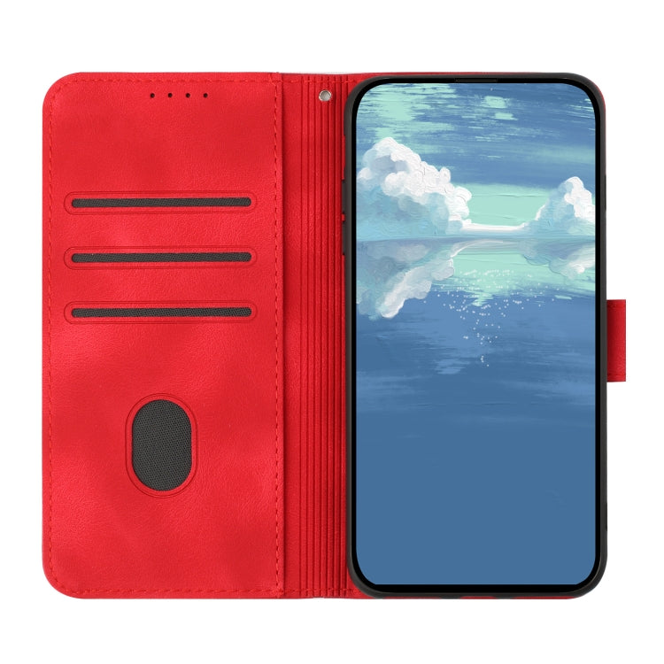 For Xiaomi Redmi 13C Line Pattern Skin Feel Leather Phone Case(Red) - 13C Cases by PMC Jewellery | Online Shopping South Africa | PMC Jewellery | Buy Now Pay Later Mobicred