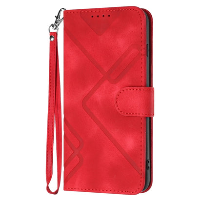 For Xiaomi Redmi Note 13 Pro 4G Line Pattern Skin Feel Leather Phone Case(Red) - Note 13 Pro Cases by PMC Jewellery | Online Shopping South Africa | PMC Jewellery | Buy Now Pay Later Mobicred