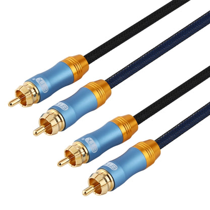 EMK 2 x RCA Male to 2 x RCA Male Gold Plated Connector Nylon Braid Coaxial Audio Cable for TV / Amplifier / Home Theater / DVD, Cable Length:1.5m(Dark Blue) - Audio Optical Cables by EMK | Online Shopping South Africa | PMC Jewellery | Buy Now Pay Later Mobicred