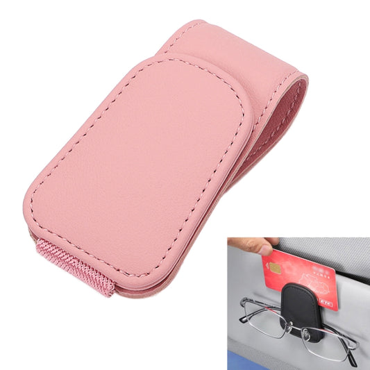 Car Sun Visor Glasses Holder Multifunctional Card Clip Storage Rack(Pink) - Sunglasses & Glasses Clips by PMC Jewellery | Online Shopping South Africa | PMC Jewellery | Buy Now Pay Later Mobicred