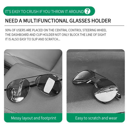 Car Sun Visor Glasses Holder Multifunctional Card Clip Storage Rack(Dark Green) - Sunglasses & Glasses Clips by PMC Jewellery | Online Shopping South Africa | PMC Jewellery | Buy Now Pay Later Mobicred