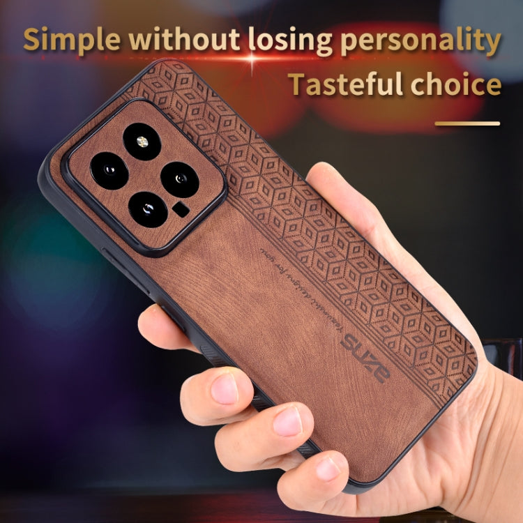 For Xiaomi 14 AZNS 3D Embossed Skin Feel Phone Case(Brown) - 14 Cases by AZNS | Online Shopping South Africa | PMC Jewellery | Buy Now Pay Later Mobicred