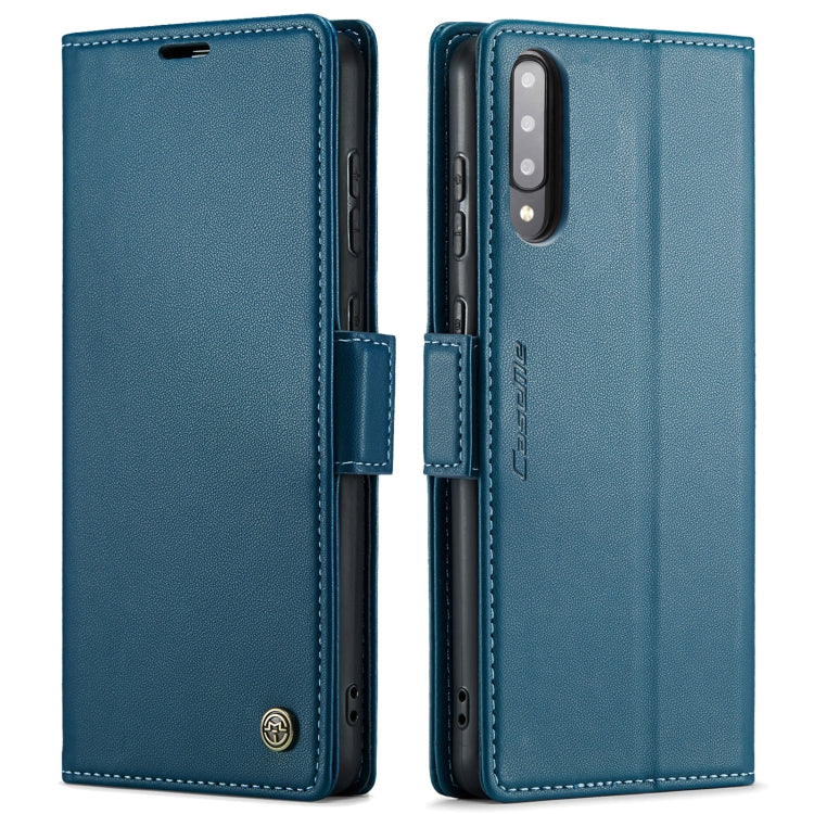 For Samsung Galaxy A30s / A50s / A50 CaseMe 023 Butterfly Buckle Litchi Texture RFID Anti-theft Leather Phone Case(Blue) - Galaxy Phone Cases by CaseMe | Online Shopping South Africa | PMC Jewellery | Buy Now Pay Later Mobicred