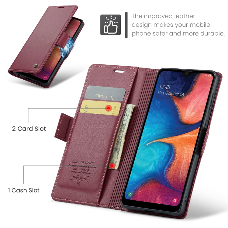 For Samsung Galaxy A40 CaseMe 023 Butterfly Buckle Litchi Texture RFID Anti-theft Leather Phone Case(Wine Red) - Galaxy Phone Cases by CaseMe | Online Shopping South Africa | PMC Jewellery | Buy Now Pay Later Mobicred