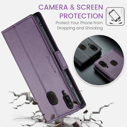 For Samsung Galaxy A40 CaseMe 023 Butterfly Buckle Litchi Texture RFID Anti-theft Leather Phone Case(Pearly Purple) - Galaxy Phone Cases by CaseMe | Online Shopping South Africa | PMC Jewellery | Buy Now Pay Later Mobicred