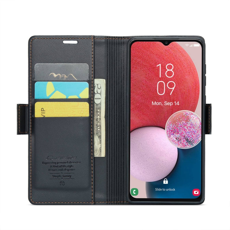 For Samsung Galaxy A13 4G/5G/A04s/A04/M13 5G CaseMe 023 Butterfly Buckle Litchi Texture RFID Anti-theft Leather Phone Case(Black) - Galaxy Phone Cases by CaseMe | Online Shopping South Africa | PMC Jewellery | Buy Now Pay Later Mobicred