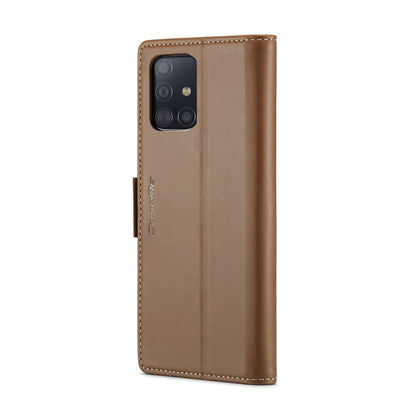 For Samsung Galaxy A51 4G/M40s CaseMe 023 Butterfly Buckle Litchi Texture RFID Anti-theft Leather Phone Case(Brown) - Galaxy Phone Cases by CaseMe | Online Shopping South Africa | PMC Jewellery | Buy Now Pay Later Mobicred