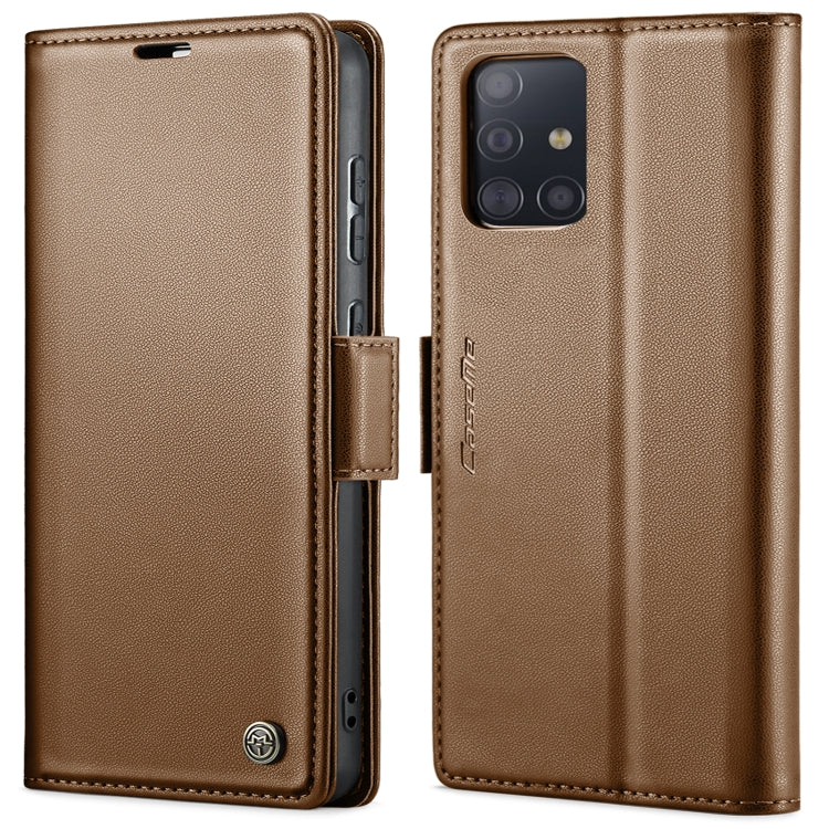 For Samsung Galaxy A51 4G/M40s CaseMe 023 Butterfly Buckle Litchi Texture RFID Anti-theft Leather Phone Case(Brown) - Galaxy Phone Cases by CaseMe | Online Shopping South Africa | PMC Jewellery | Buy Now Pay Later Mobicred