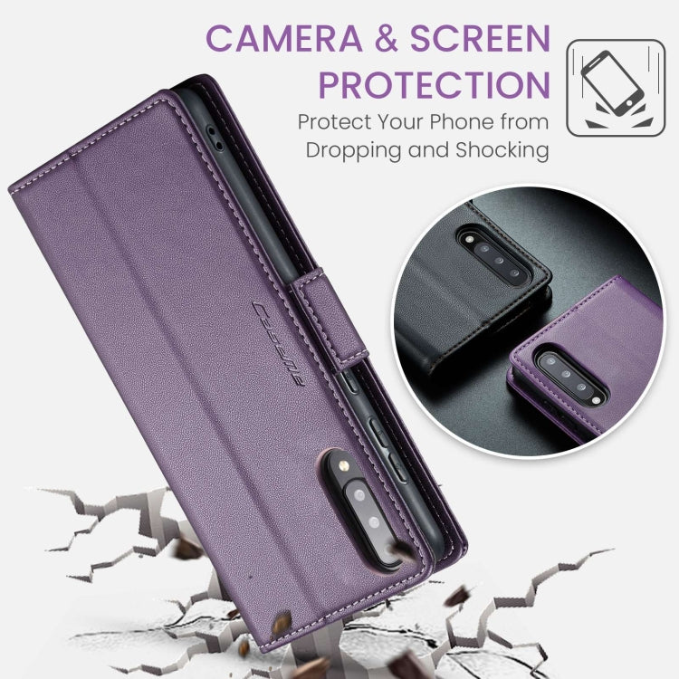 For Samsung Galaxy A70/A70s CaseMe 023 Butterfly Buckle Litchi Texture RFID Anti-theft Leather Phone Case(Pearly Purple) - Galaxy Phone Cases by CaseMe | Online Shopping South Africa | PMC Jewellery | Buy Now Pay Later Mobicred