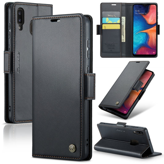 For Samsung Galaxy A20/A30/M10s CaseMe 023 Butterfly Buckle Litchi Texture RFID Anti-theft Leather Phone Case(Black) - Galaxy Phone Cases by CaseMe | Online Shopping South Africa | PMC Jewellery | Buy Now Pay Later Mobicred