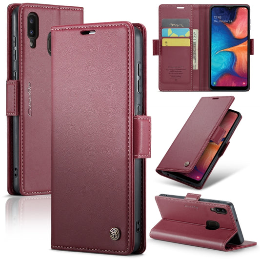 For Samsung Galaxy A20/A30/M10s CaseMe 023 Butterfly Buckle Litchi Texture RFID Anti-theft Leather Phone Case(Wine Red) - Galaxy Phone Cases by CaseMe | Online Shopping South Africa | PMC Jewellery | Buy Now Pay Later Mobicred