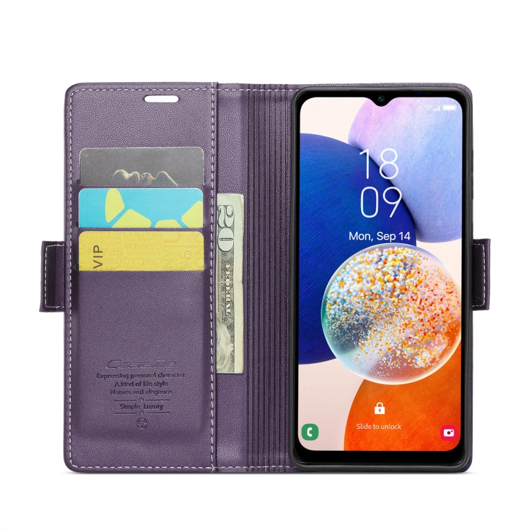 For Samsung Galaxy A14 4G/5G CaseMe 023 Butterfly Buckle Litchi Texture RFID Anti-theft Leather Phone Case(Pearly Purple) - Galaxy Phone Cases by CaseMe | Online Shopping South Africa | PMC Jewellery | Buy Now Pay Later Mobicred