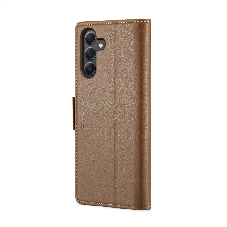 For Samsung Galaxy A24 4G CaseMe 023 Butterfly Buckle Litchi Texture RFID Anti-theft Leather Phone Case(Brown) - Galaxy Phone Cases by CaseMe | Online Shopping South Africa | PMC Jewellery | Buy Now Pay Later Mobicred