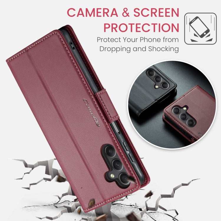 For Samsung Galaxy A24 4G CaseMe 023 Butterfly Buckle Litchi Texture RFID Anti-theft Leather Phone Case(Wine Red) - Galaxy Phone Cases by CaseMe | Online Shopping South Africa | PMC Jewellery | Buy Now Pay Later Mobicred