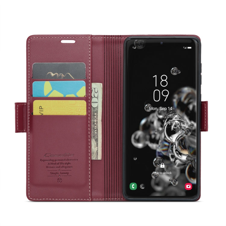 For Samsung Galaxy S20 Ultra CaseMe 023 Butterfly Buckle Litchi Texture RFID Anti-theft Leather Phone Case(Wine Red) - Galaxy Phone Cases by CaseMe | Online Shopping South Africa | PMC Jewellery | Buy Now Pay Later Mobicred