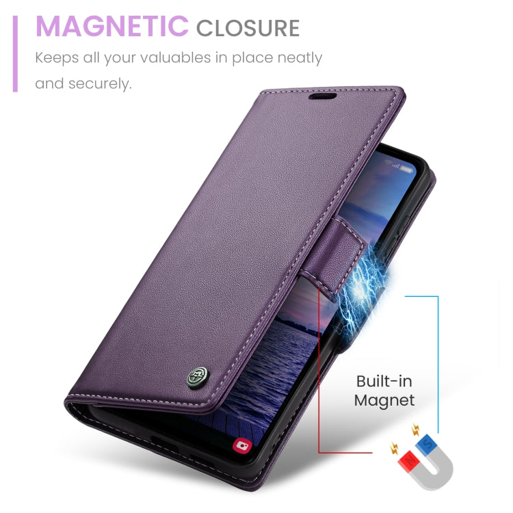 For Samsung Galaxy S23 FE 5G CaseMe 023 Butterfly Buckle Litchi Texture RFID Anti-theft Leather Phone Case(Pearly Purple) - Galaxy Phone Cases by CaseMe | Online Shopping South Africa | PMC Jewellery | Buy Now Pay Later Mobicred