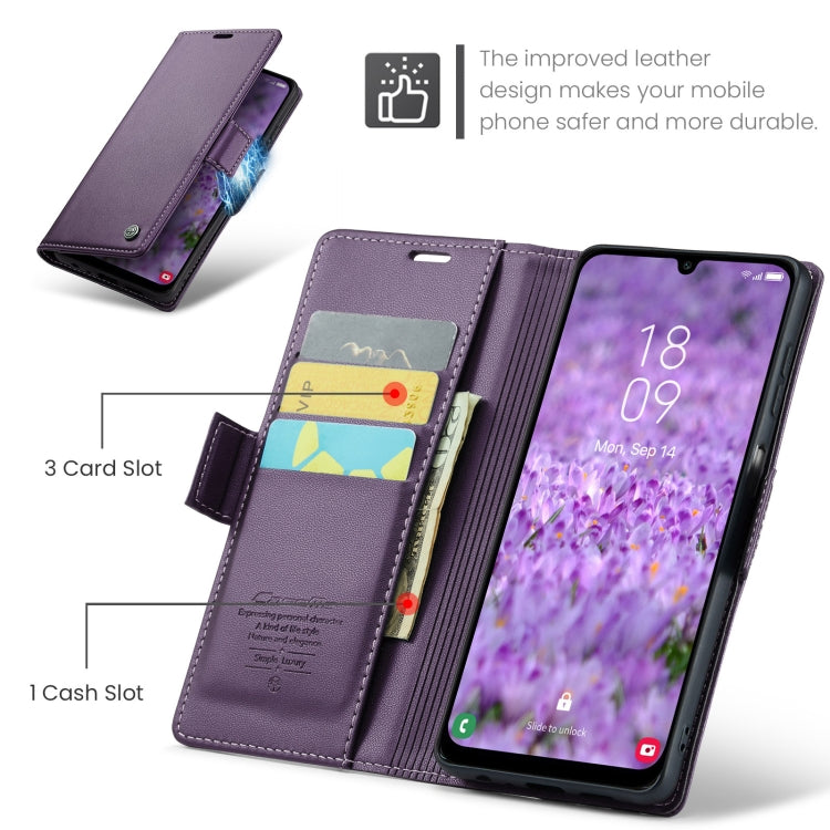 For Samsung Galaxy A25 5G CaseMe 023 Butterfly Buckle Litchi Texture RFID Anti-theft Leather Phone Case(Pearly Purple) - Galaxy Phone Cases by CaseMe | Online Shopping South Africa | PMC Jewellery | Buy Now Pay Later Mobicred