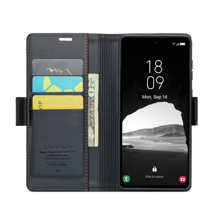 For Samsung Galaxy A35 5G CaseMe 023 Butterfly Buckle Litchi Texture RFID Anti-theft Leather Phone Case(Black) - Galaxy Phone Cases by CaseMe | Online Shopping South Africa | PMC Jewellery | Buy Now Pay Later Mobicred