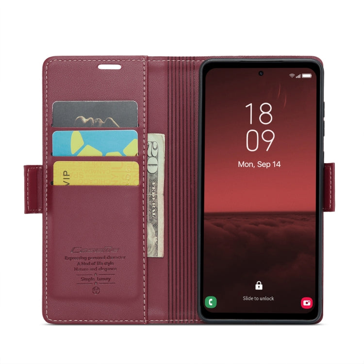 For Samsung Galaxy A35 5G CaseMe 023 Butterfly Buckle Litchi Texture RFID Anti-theft Leather Phone Case(Wine Red) - Galaxy Phone Cases by CaseMe | Online Shopping South Africa | PMC Jewellery | Buy Now Pay Later Mobicred