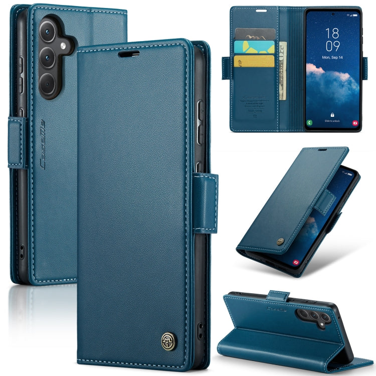 For Samsung Galaxy A35 5G CaseMe 023 Butterfly Buckle Litchi Texture RFID Anti-theft Leather Phone Case(Blue) - Galaxy Phone Cases by CaseMe | Online Shopping South Africa | PMC Jewellery | Buy Now Pay Later Mobicred