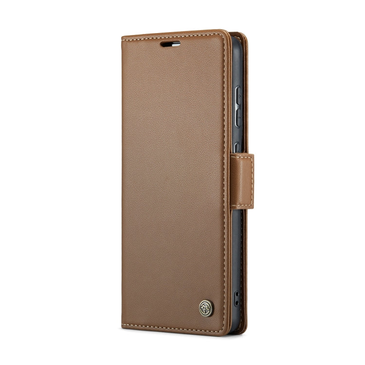 For Samsung Galaxy A55 CaseMe 023 Butterfly Buckle Litchi Texture RFID Anti-theft Leather Phone Case(Brown) - Galaxy Phone Cases by CaseMe | Online Shopping South Africa | PMC Jewellery | Buy Now Pay Later Mobicred