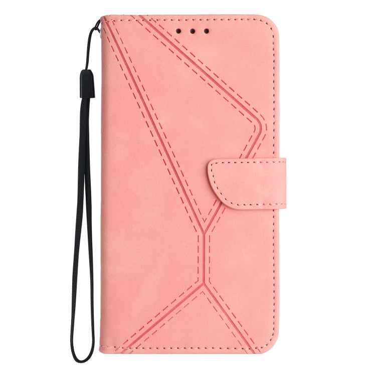 For vivo V27E 4G Global Stitching Embossed Leather Phone Case(Pink) - vivo Cases by PMC Jewellery | Online Shopping South Africa | PMC Jewellery