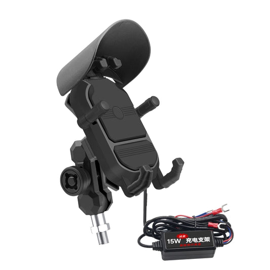 WUPP ZH-1848B2 15W Motorcycle Wireless Fast Charging Phone Navigation Holder, Style:M10 Ball Joint - Holder by WUPP | Online Shopping South Africa | PMC Jewellery | Buy Now Pay Later Mobicred