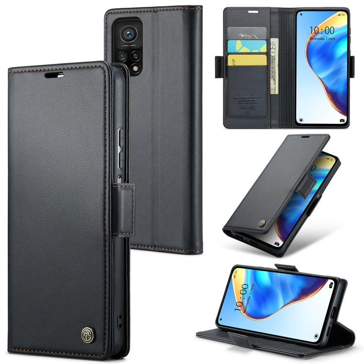 For Xiaomi Mi 10T 5G／10T Pro 5G CaseMe 023 Butterfly Buckle Litchi Texture RFID Anti-theft Leather Phone Case(Black) - Xiaomi Cases by CaseMe | Online Shopping South Africa | PMC Jewellery | Buy Now Pay Later Mobicred