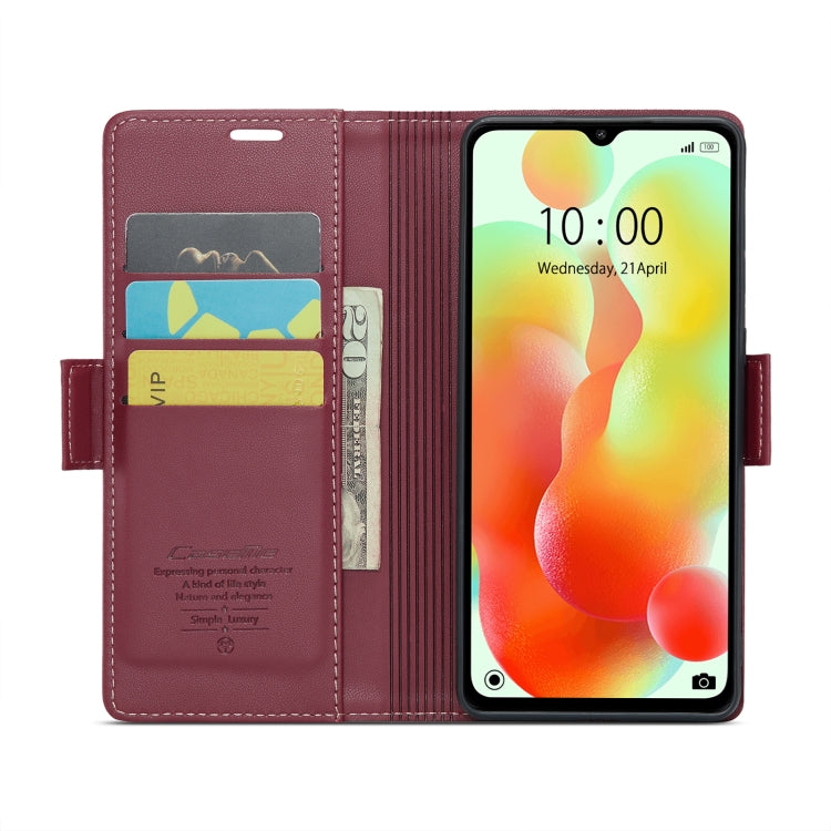 For Xiaomi Redmi 11A/12C CaseMe 023 Butterfly Buckle Litchi Texture RFID Anti-theft Leather Phone Case(Wine Red) - Xiaomi Cases by CaseMe | Online Shopping South Africa | PMC Jewellery | Buy Now Pay Later Mobicred