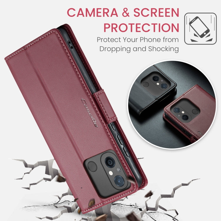 For Xiaomi Redmi 11A/12C CaseMe 023 Butterfly Buckle Litchi Texture RFID Anti-theft Leather Phone Case(Wine Red) - Xiaomi Cases by CaseMe | Online Shopping South Africa | PMC Jewellery | Buy Now Pay Later Mobicred