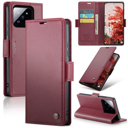 For Xiaomi 14 Pro CaseMe 023 Butterfly Buckle Litchi Texture RFID Anti-theft Leather Phone Case(Wine Red) - 14 Pro Cases by CaseMe | Online Shopping South Africa | PMC Jewellery | Buy Now Pay Later Mobicred