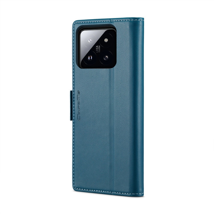 For Xiaomi 14 CaseMe 023 Butterfly Buckle Litchi Texture RFID Anti-theft Leather Phone Case(Blue) - 14 Cases by CaseMe | Online Shopping South Africa | PMC Jewellery | Buy Now Pay Later Mobicred