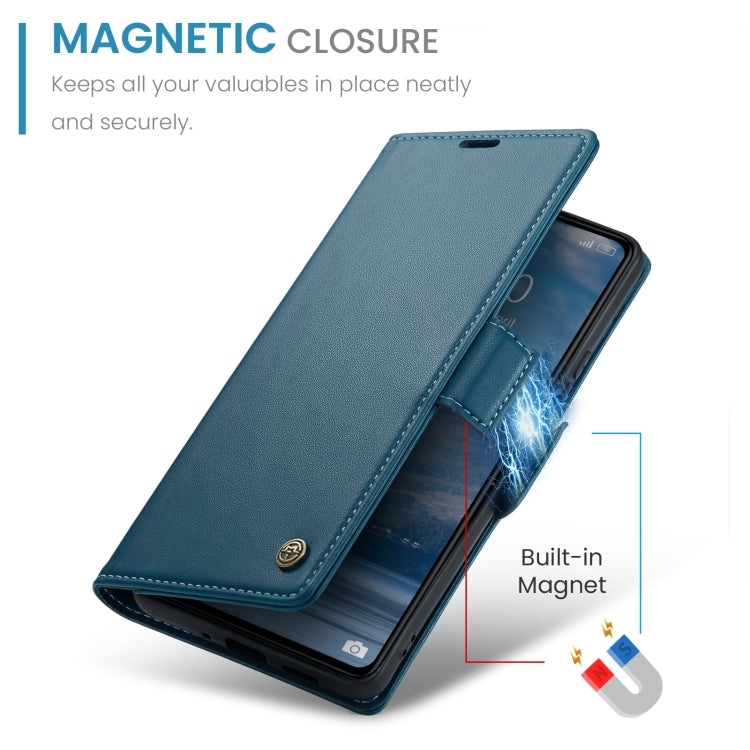 For Xiaomi Poco C65 4G CaseMe 023 Butterfly Buckle Litchi Texture RFID Anti-theft Leather Phone Case(Blue) - Xiaomi Cases by CaseMe | Online Shopping South Africa | PMC Jewellery | Buy Now Pay Later Mobicred