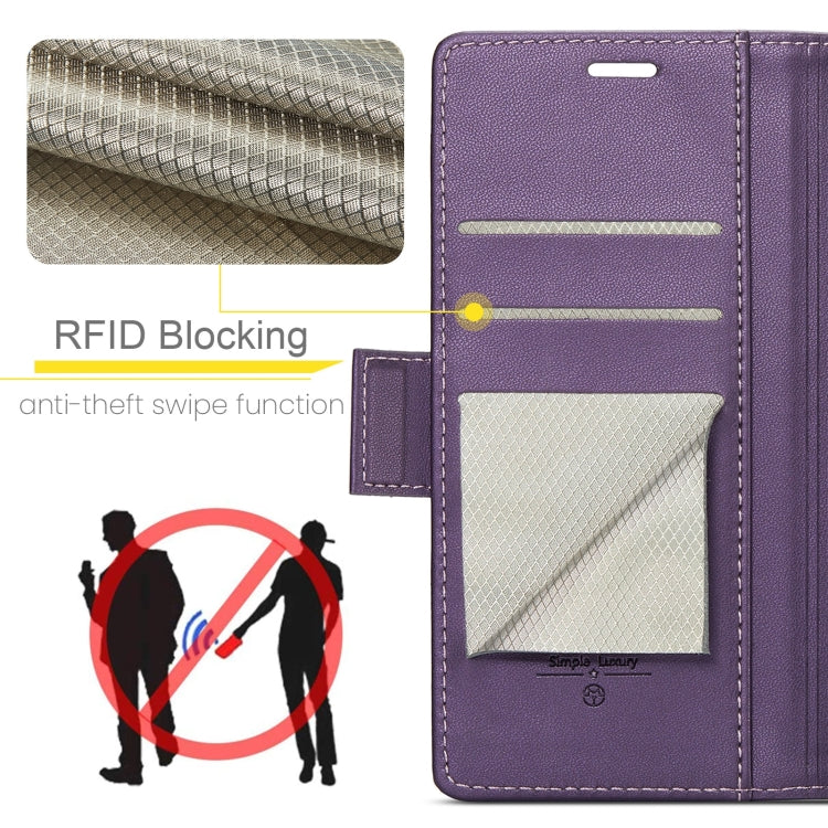 For Xiaomi Poco C65 4G CaseMe 023 Butterfly Buckle Litchi Texture RFID Anti-theft Leather Phone Case(Pearly Purple) - Xiaomi Cases by CaseMe | Online Shopping South Africa | PMC Jewellery | Buy Now Pay Later Mobicred