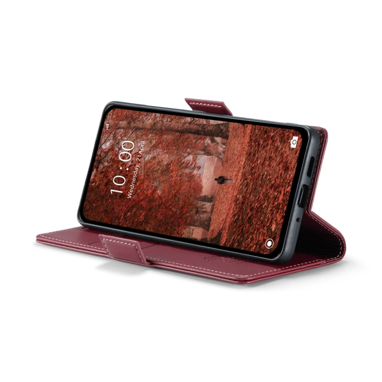 For Xiaomi Redmi Note 13 5G CaseMe 023 Butterfly Buckle Litchi Texture RFID Anti-theft Leather Phone Case(Wine Red) - Xiaomi Cases by CaseMe | Online Shopping South Africa | PMC Jewellery | Buy Now Pay Later Mobicred