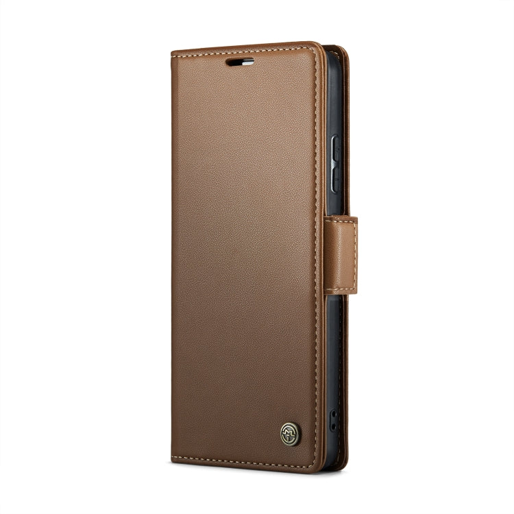 For Xiaomi Redmi Note 13 Pro+ 5G CaseMe 023 Butterfly Buckle Litchi Texture RFID Anti-theft Leather Phone Case(Brown) - Xiaomi Cases by CaseMe | Online Shopping South Africa | PMC Jewellery | Buy Now Pay Later Mobicred