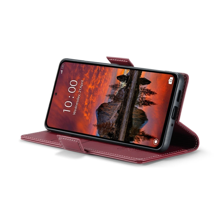 For Xiaomi Redmi Note 13 Pro 4G CaseMe 023 Butterfly Buckle Litchi Texture RFID Anti-theft Leather Phone Case(Wine Red) - Xiaomi Cases by CaseMe | Online Shopping South Africa | PMC Jewellery | Buy Now Pay Later Mobicred