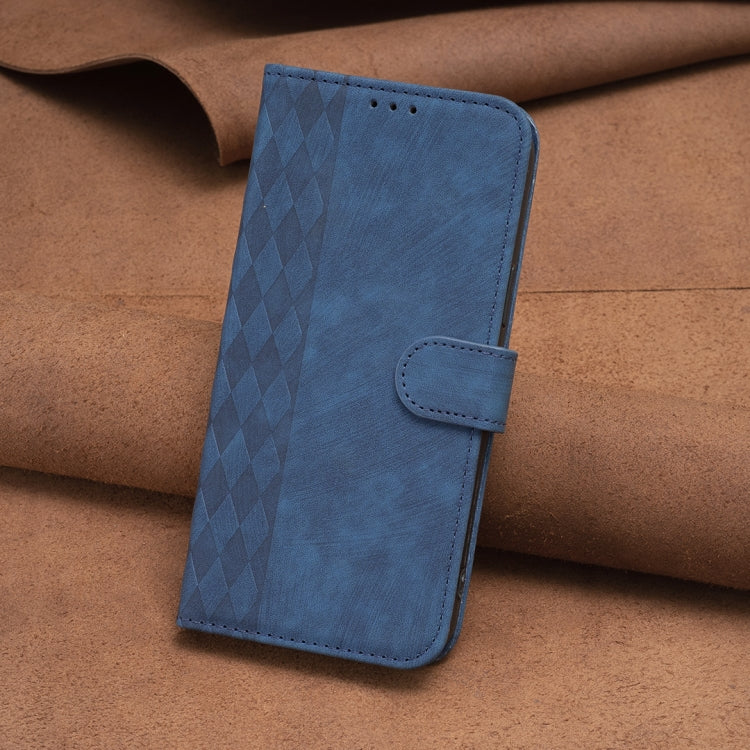 For Samsung Galaxy S24+ 5G Plaid Embossed Leather Phone Case(Blue) - Galaxy S24+ 5G Cases by PMC Jewellery | Online Shopping South Africa | PMC Jewellery