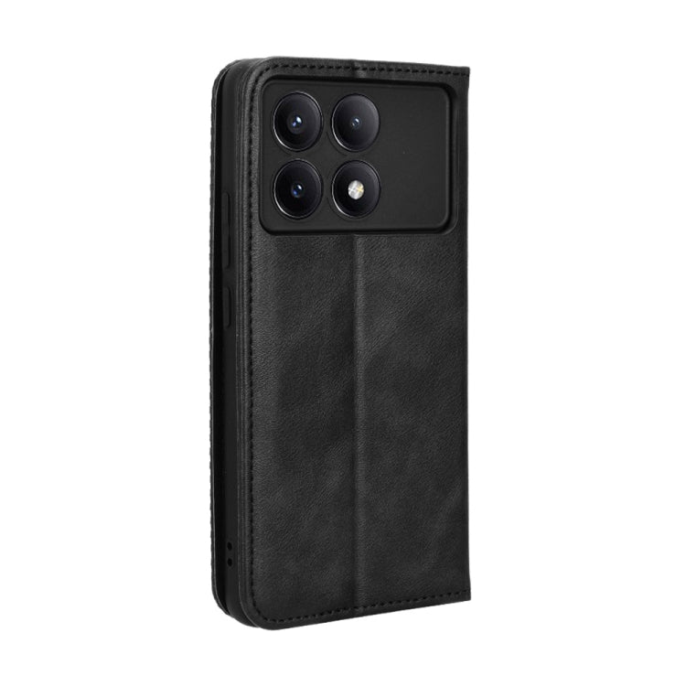 For Xiaomi Redmi K70 / K70 Pro Magnetic Buckle Retro Texture Leather Phone Case(Black) - K70 Pro Cases by PMC Jewellery | Online Shopping South Africa | PMC Jewellery | Buy Now Pay Later Mobicred