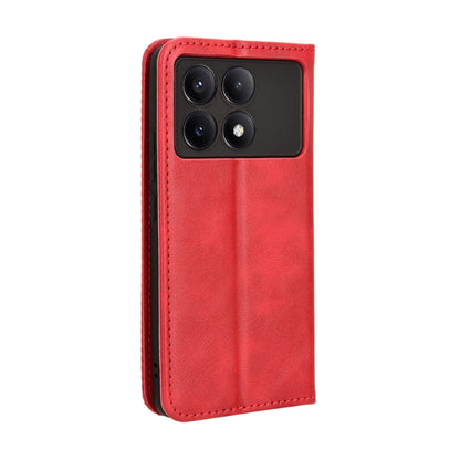 For Xiaomi Redmi K70 / K70 Pro Magnetic Buckle Retro Texture Leather Phone Case(Red) - K70 Pro Cases by PMC Jewellery | Online Shopping South Africa | PMC Jewellery | Buy Now Pay Later Mobicred