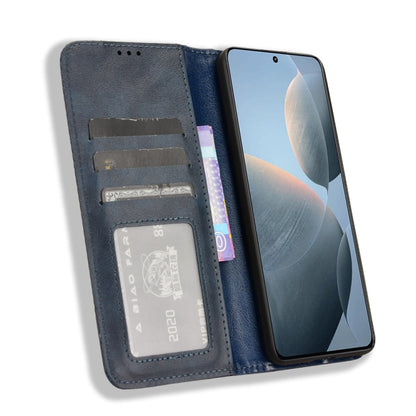 For Xiaomi Redmi K70 / K70 Pro Magnetic Buckle Retro Texture Leather Phone Case(Blue) - K70 Pro Cases by PMC Jewellery | Online Shopping South Africa | PMC Jewellery | Buy Now Pay Later Mobicred