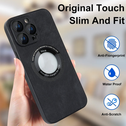 For iPhone 11 Pro Max Skin Feel Leather MagSafe Magnetic Phone Case(Black) - iPhone 11 Pro Max Cases by PMC Jewellery | Online Shopping South Africa | PMC Jewellery