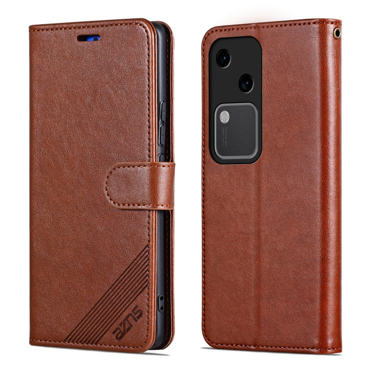 For vivo S18 AZNS Sheepskin Texture Flip Leather Phone Case(Brown) - S18 Cases by AZNS | Online Shopping South Africa | PMC Jewellery | Buy Now Pay Later Mobicred