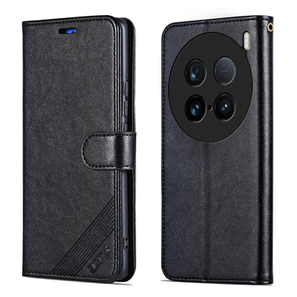 For vivo X100 Ultra AZNS Sheepskin Texture Flip Leather Phone Case(Black) - vivo Cases by AZNS | Online Shopping South Africa | PMC Jewellery | Buy Now Pay Later Mobicred