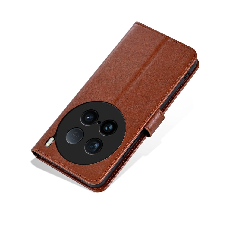 For vivo X100 Ultra AZNS Sheepskin Texture Flip Leather Phone Case(Brown) - vivo Cases by AZNS | Online Shopping South Africa | PMC Jewellery | Buy Now Pay Later Mobicred