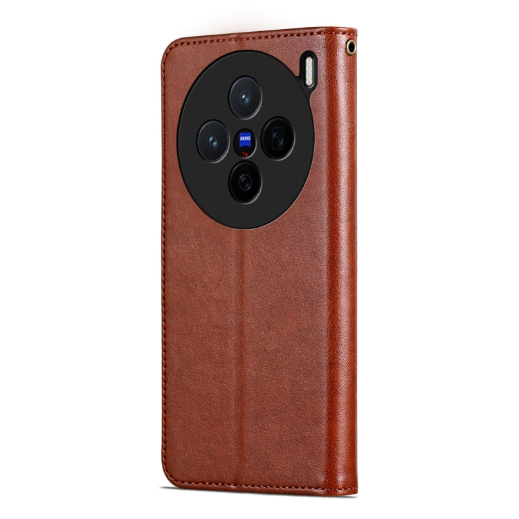 For vivo X200 AZNS Sheepskin Texture Flip Leather Phone Case(Brown) - X200 Cases by AZNS | Online Shopping South Africa | PMC Jewellery | Buy Now Pay Later Mobicred