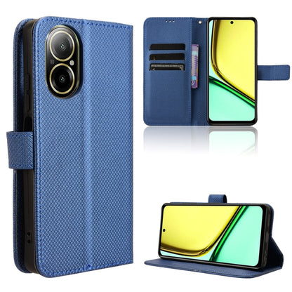 For Realme C67 4G Diamond Texture Leather Phone Case(Blue) - C67 Cases by PMC Jewellery | Online Shopping South Africa | PMC Jewellery | Buy Now Pay Later Mobicred